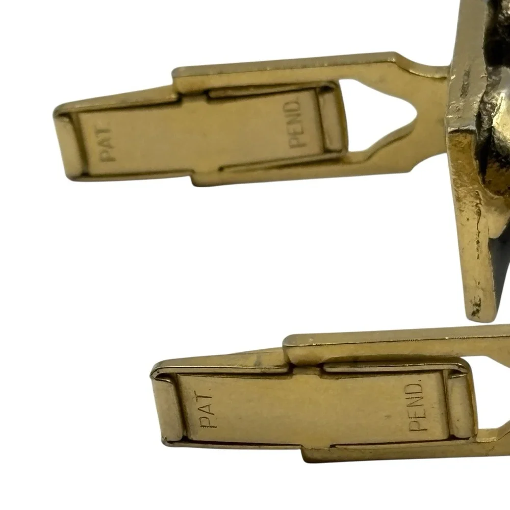 Boobs Breasts Cufflinks Naughty Gold Tone Black‎ Happy Hands Novelty Funny READ